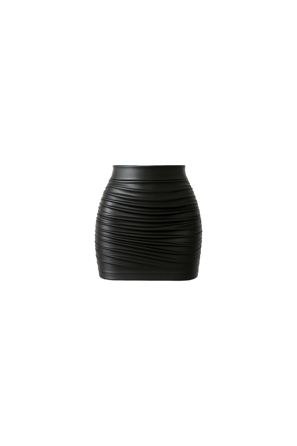 Pleather Ruched Mini Skirt - EMMYDEVEAUX