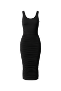 Ruched Tank Midi Dress - EMMYDEVEAUX
